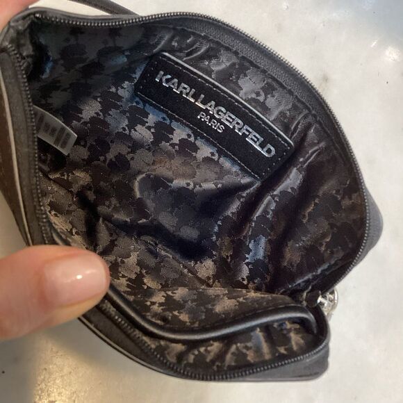 Karl Lagerfeld Leather Pouch Wristlet NWOT - Picture 9 of 10